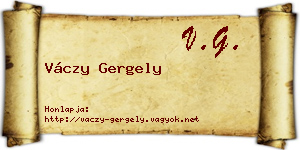 Váczy Gergely névjegykártya